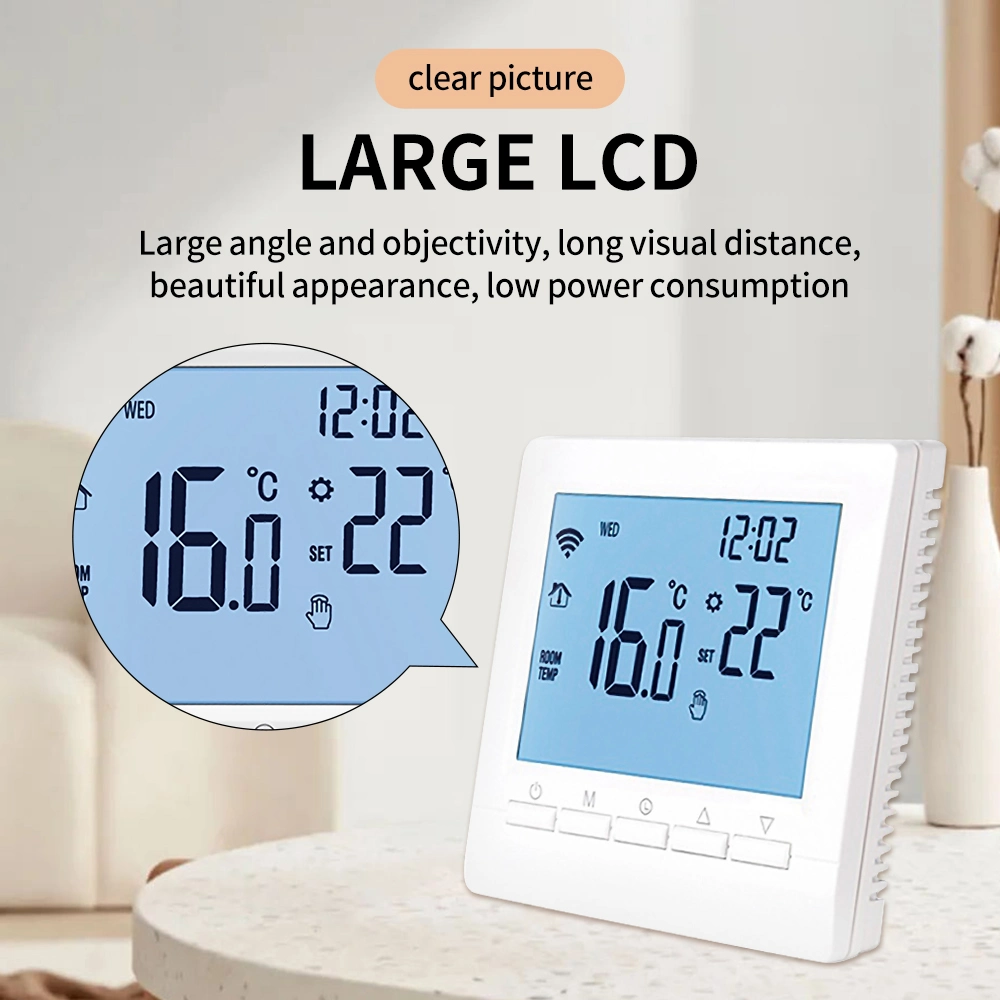 Mincohome Tuya LCD pantalla táctil termostato Sala programable termostato inteligente Termostato WiFi