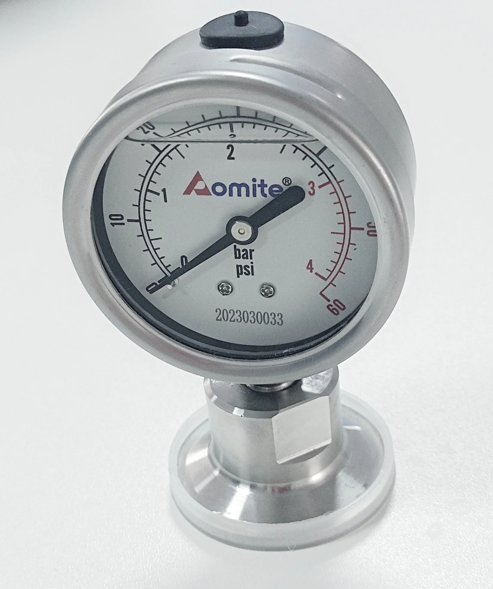 Aomite Stainless Steel 304 Triclamp Hydraulic Pressure Test Gauges