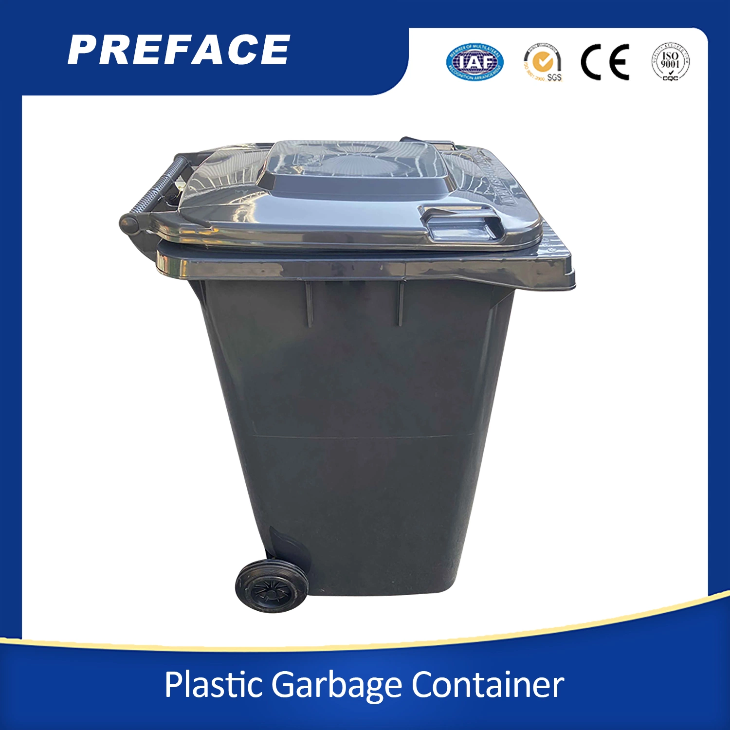 Anpassbare grün blau 100L 120L 240L 360L 660L 1100 Liter Recycling Kunststoff HDPE Outdoor-Mülleimer Müll Müllmängelchen Müll Abfall Behälter mit Raddeckel Pedal