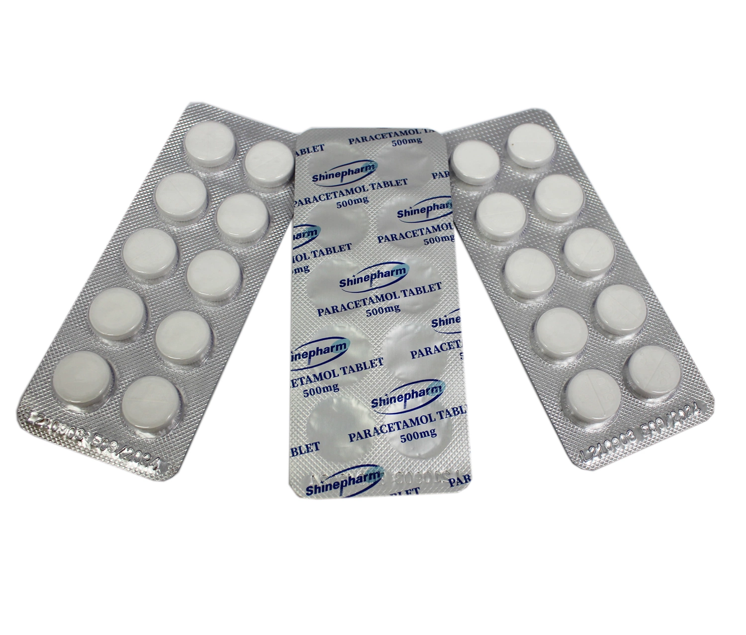 GMP Paracetamol comprimés avec 250mg, 500mg 10*10/boîte, 200boîtes/ CTN