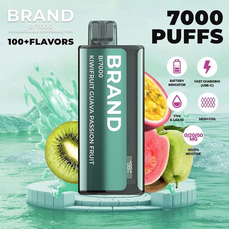 2023 Hidi OEM ODM Marca privada blanca recargable 24 Flavors 7000 Puff Ceramic Mesh pantalla de núcleo desechable VAPE 	Puff 15000