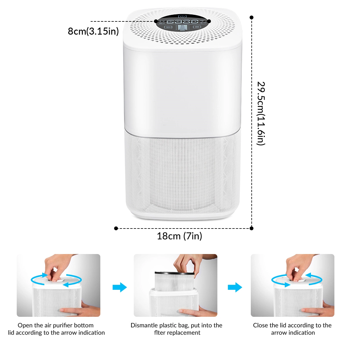 HEPA Filter Dust Pm2.5 Air Purifier for Pets