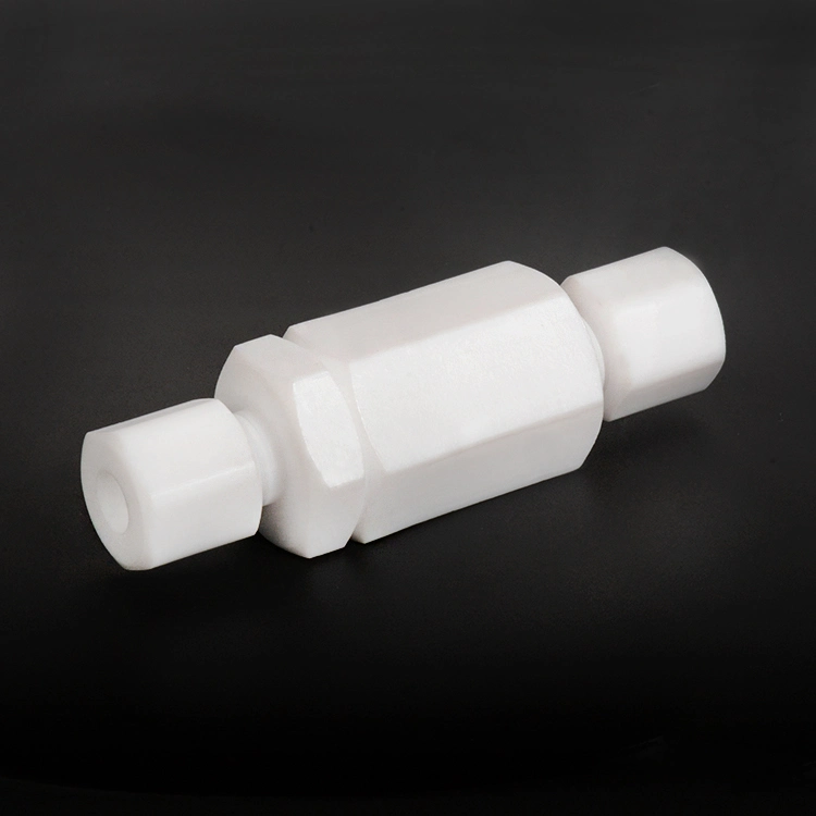 PTFE Single Ferrule 1/8 Inch to 1.1/2 Inch Tube Union Check Valve No-Return Valve