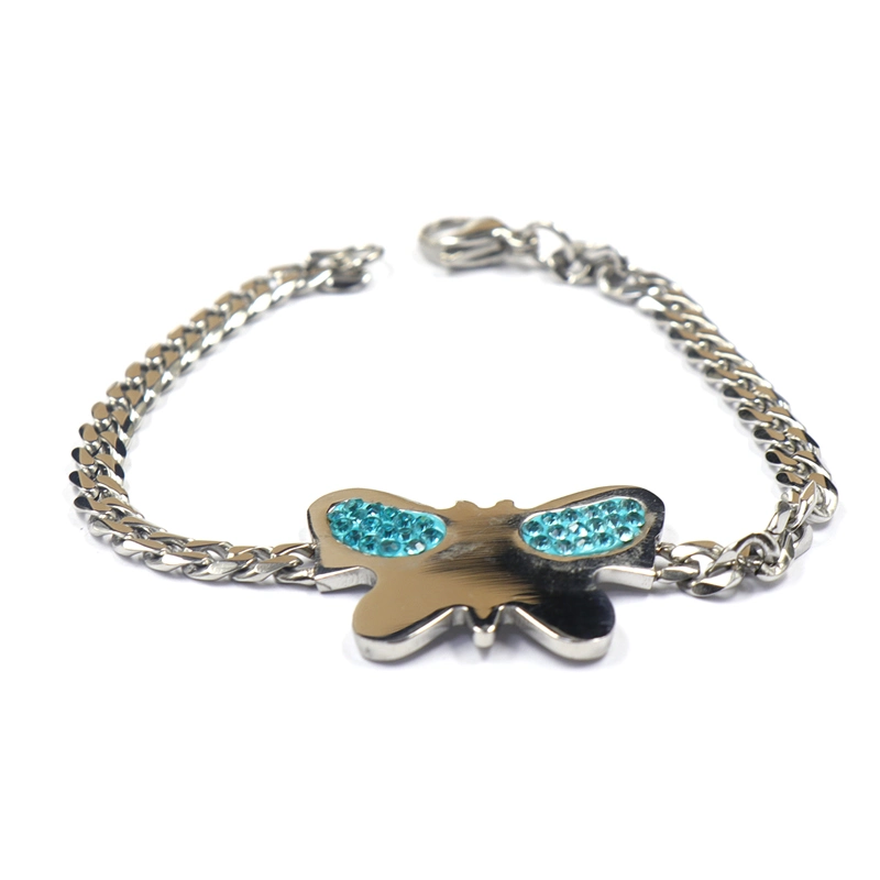 Jóias de prata personalizado de fábrica fabricante de forma personalizada Butterfly Acessório ornamentos Bespoke por grosso de venda quente bracelete de Aço Inoxidável