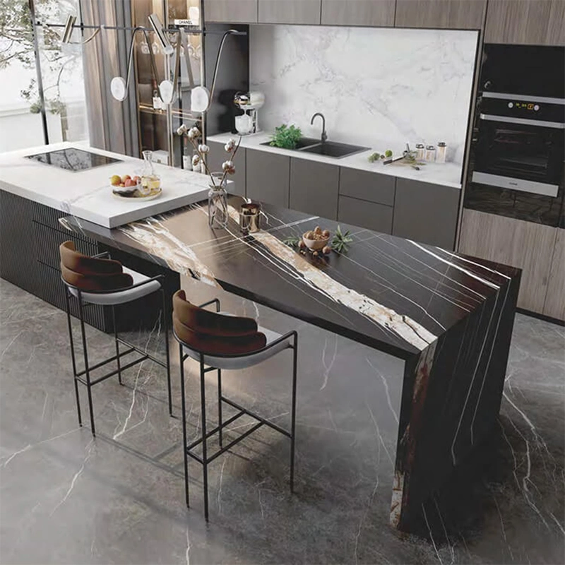 Best Selling PVC Modern Affordable Marble Sintered Stone Kitchen Cabinets Furniture