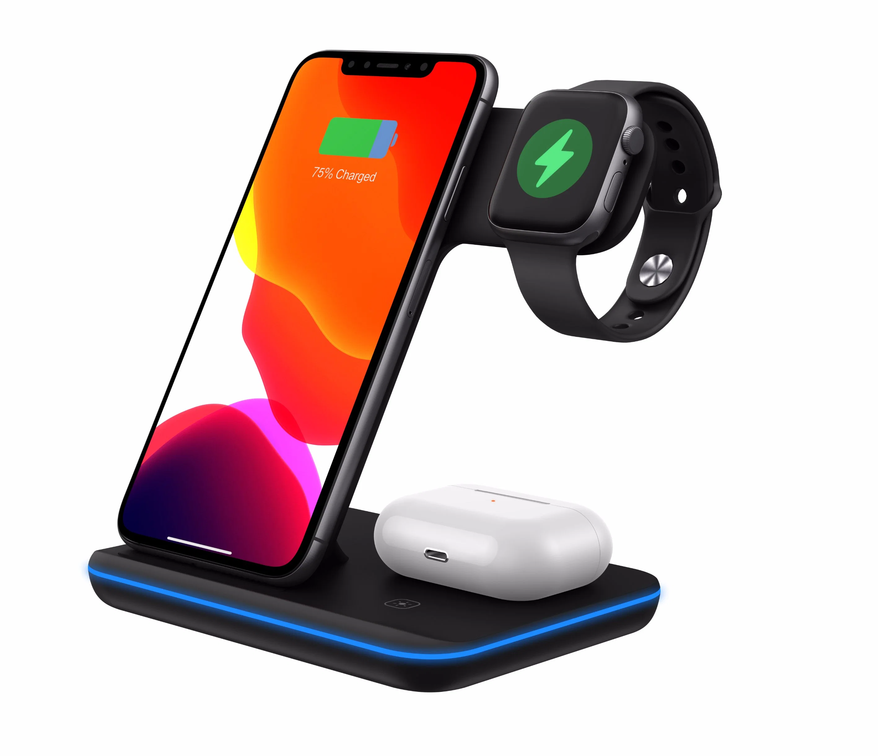 Qi Multi Function 3 in 1 Wireless Charger Charging Station for iPhone for iWatch