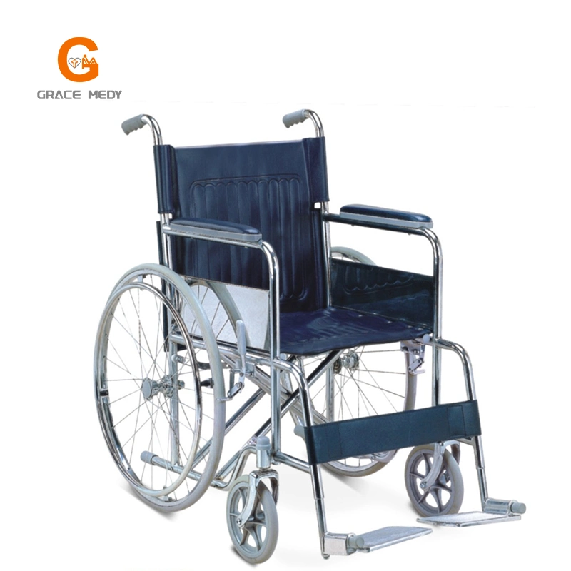 Los productos médicos Rueda Pequeña Medical Mobile de acero plegable silla de ruedas manual Precio