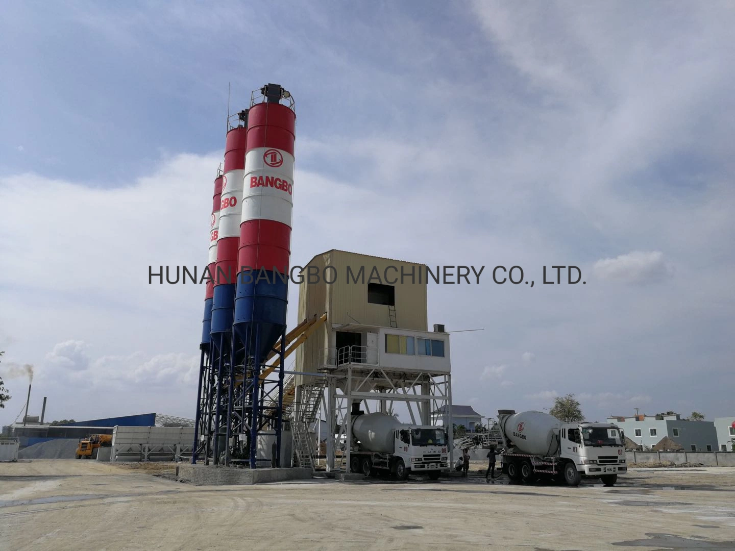 Construction Machinery Concrete Equipment Steel Silo Mobile Cement Ready Plant Concrete Batching Mixing Plant