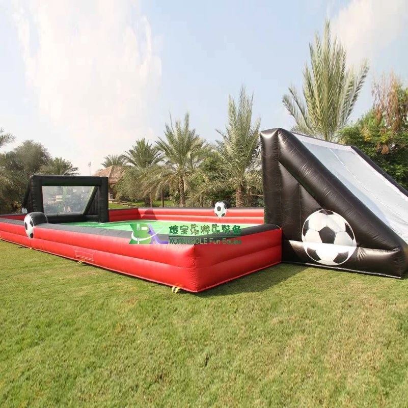 Popular Soccer Pitch Equipment Custom Size High Strength PVC Tarpaulin Inflatable Football Court