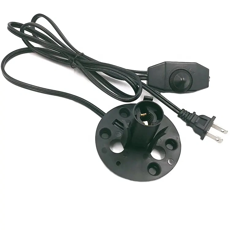 Molded Plug Switch Us Polarized 2 Prong Black Wire Lamp Cord Set