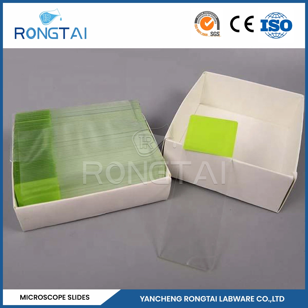 Rongtai Clear Microscope Slide Manufacturers Pathology Glass Slides Китай 7101 7102 7105 7107 7109 микроскоп, пластмасса