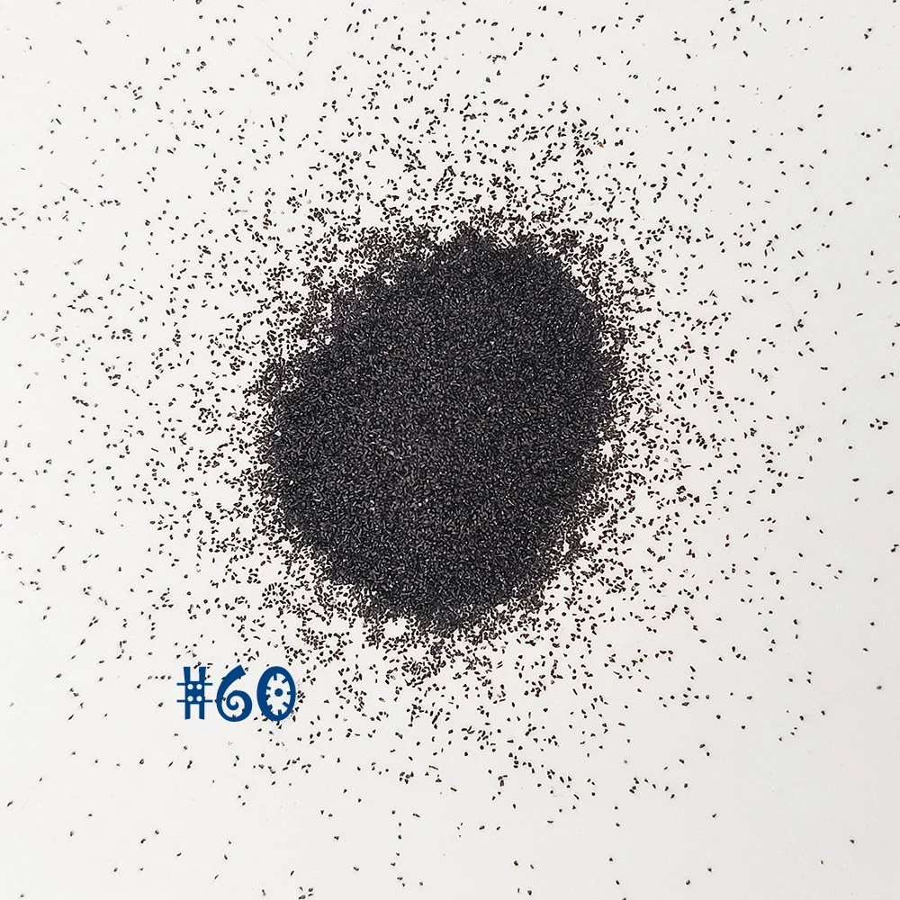 Arena Corindón Negro esmeril fina Blasting Negro aluminio óxido de maíz #60 material abrasivo de alúmina con fusible negro