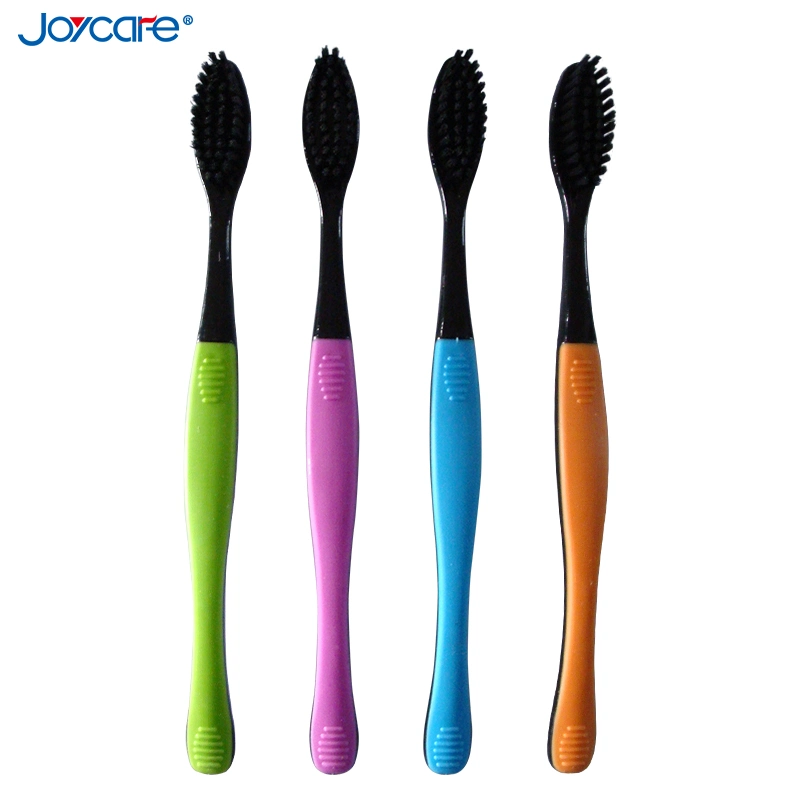 Large Brush Head Dental Care Adult Toothbrush with Soft Charcoal Bristles/Rubber Grip