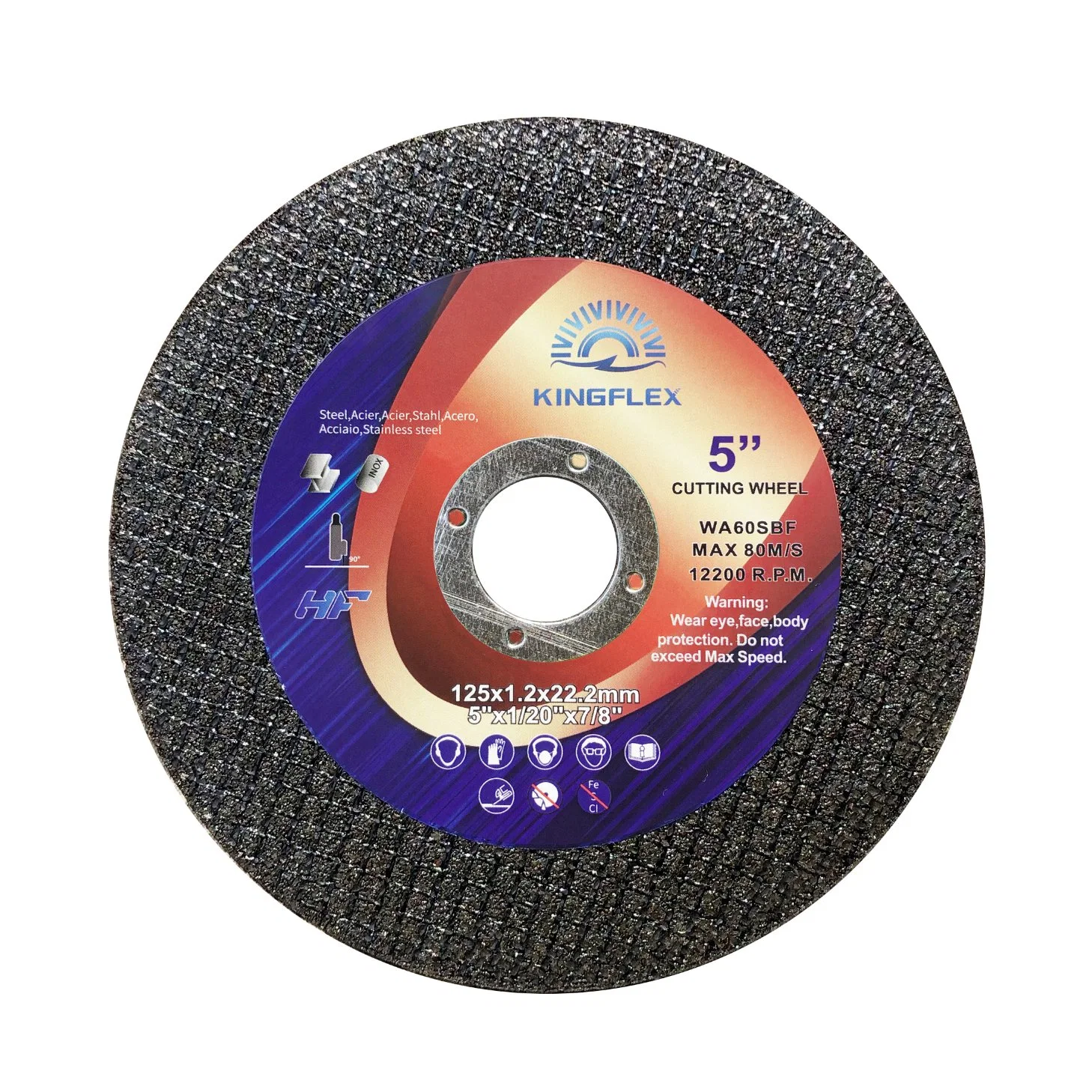 Abrasive Disc, 125X1.2X22.23mm, 2nets Black, for General Steel, Metal and Stainless Steel