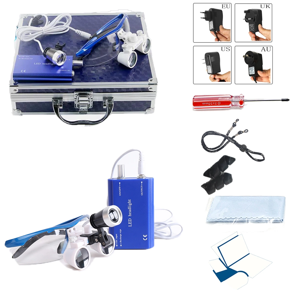 Dental Headlight 2.5X 3.5X Dental Loupes with LED Light Portable Surgical Light