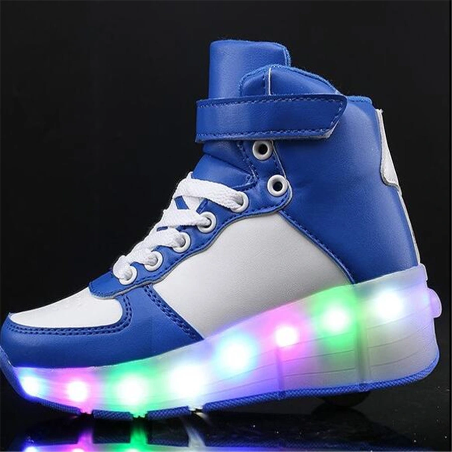 Chaussures de skateboard à roulettes pour enfants, LED 1 roue, Flying Flashing