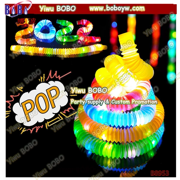 Flash de LED Tubos Pop brinquedo sensorial para aliviar o estresse Fidget Adultos Brinquedos Kid Autismo Anti Stress foles plástico crianças Squeeze brinquedo (B8953)