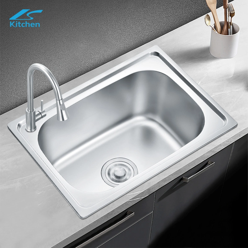 Lavabo de acero inoxidable fregadero de agua de la cocina solo disipador Bowl