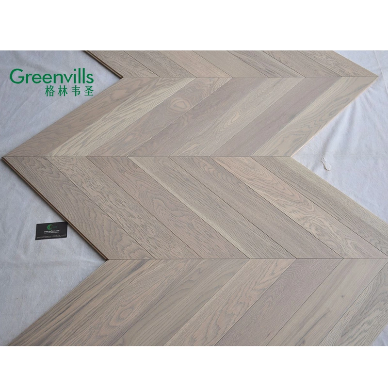 Hottest! 45 Degree White Oak Wood Flooring Chevron Parquet for Indoor