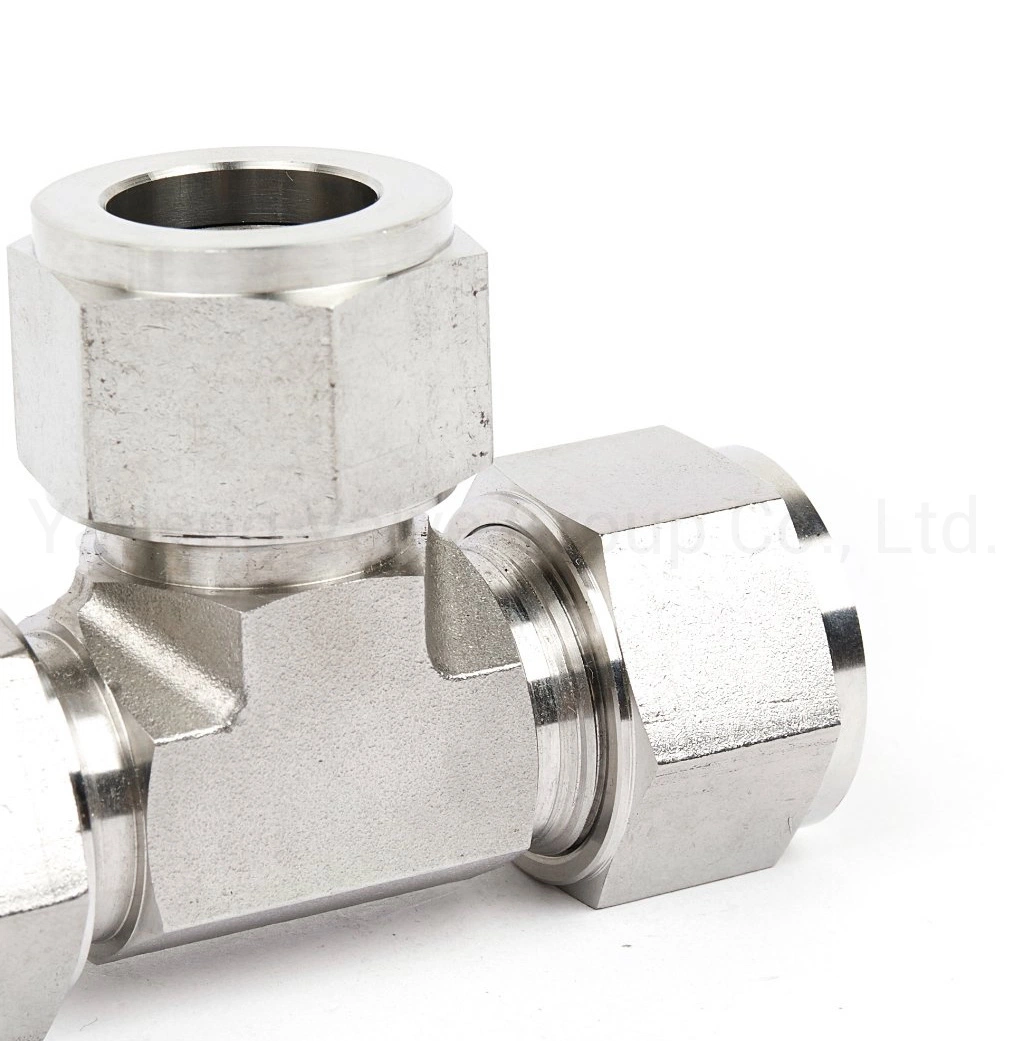 Equal Union Tee Double Ferrule Compression Tube Fitting Thread Union Tee