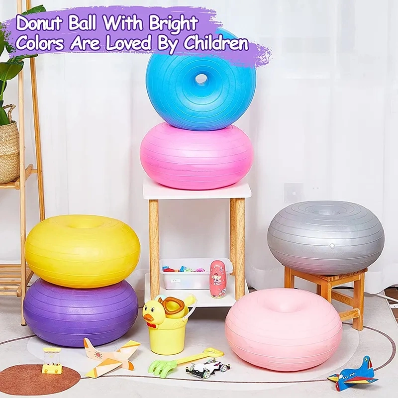 Precio de fábrica PVC 50cm Apple Ball Donut Yoga Gym Equilibrio ejercicio estabilidad bola