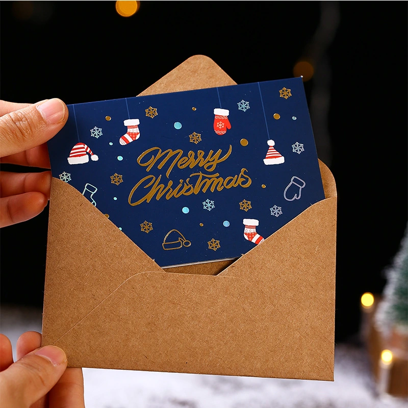 Gift Paper Cards Christmas Greeting Cards with Envelope