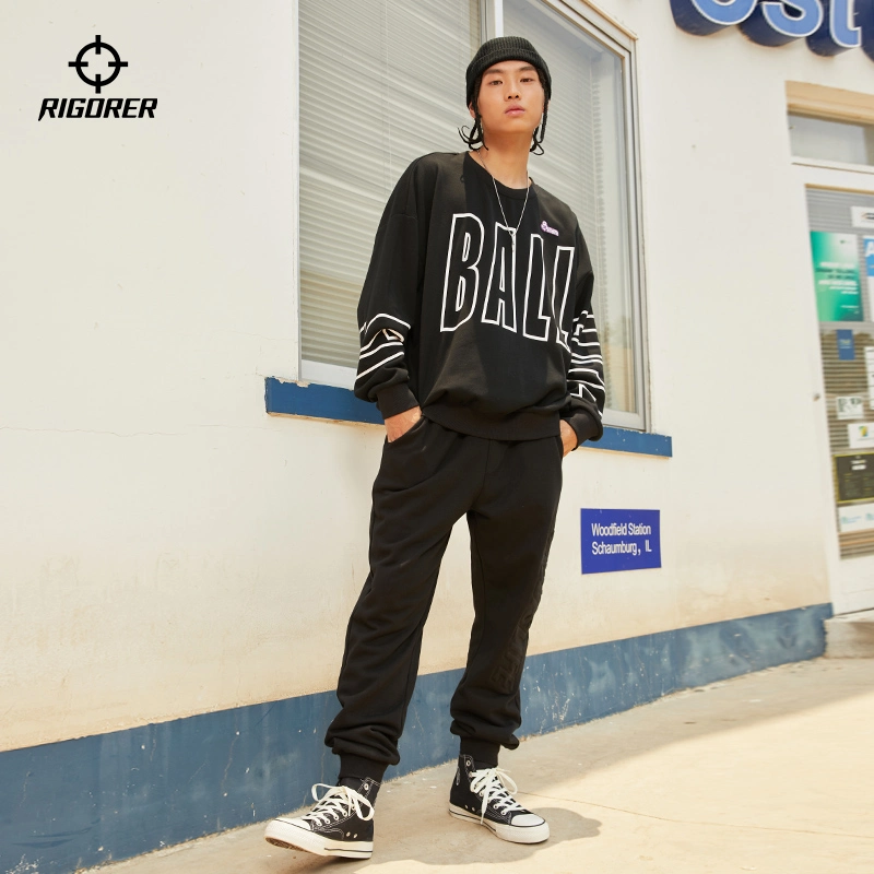 Rigorer Sweatshirt Round Neck Jogging Casual Wear Sports Men Cotton Polyester Streetwear Fashion