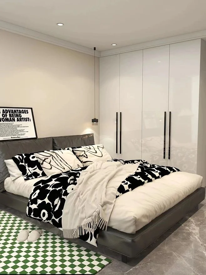 Modern Bedroom Wardrobe Closet Aluminum Frame Glass Door Walk in Wardrobes