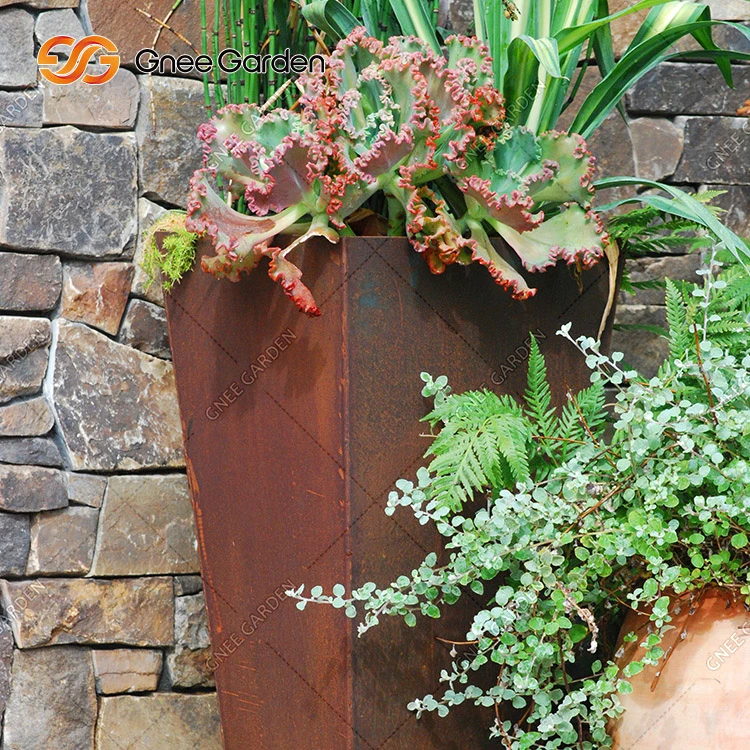 Modern Style Corten Steel Garden Flowerpot