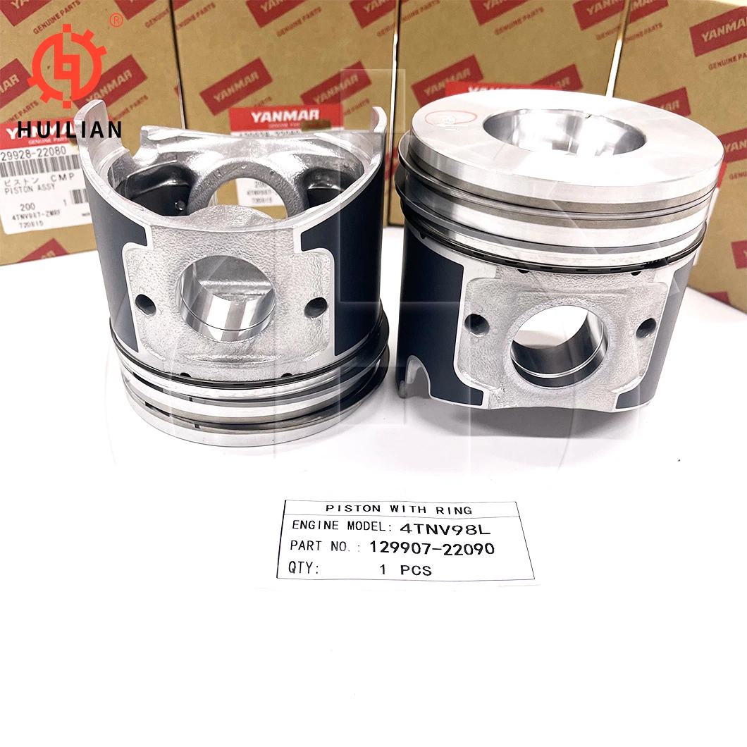 Piston 4tnv98L avec segment 129907-22090 Kit de chemise de cylindre piston avec Segment de piston supérieur carré