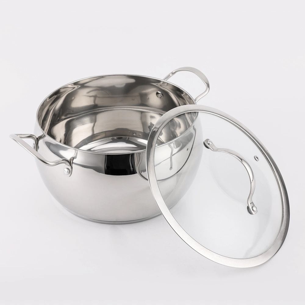 New Product Induction Bottom Kitchen Utensils 6PCS Stainless Steel Apple Shape Cookware Set