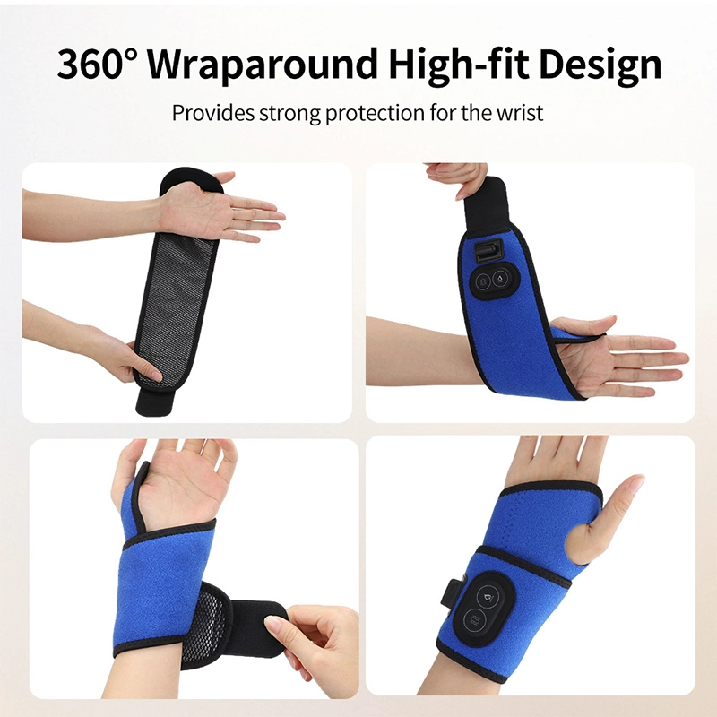 Nouveau massage de vibration de la thérapie de compression de chaleur électrique à 6 vitesses Mugwort Wrist Bras de protection