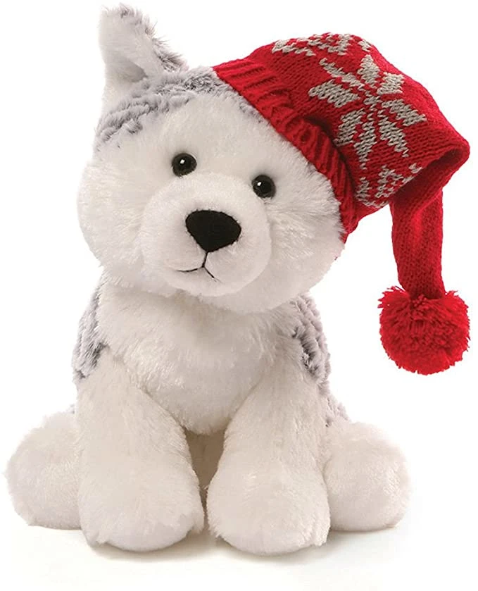 Soft Stuffed Plush Baby Toy Christmas Flurry Husky, 8"/Medium