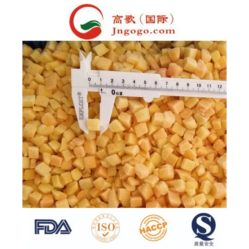 Frozen Yellow Peach Dices with High quality/High cost performance  IQF