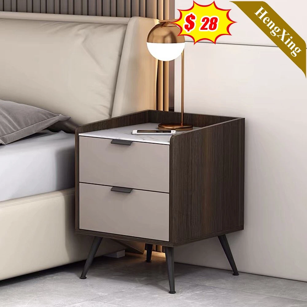 Custom Modern Home Hotel Bedroom Wooden Furniture 2 Drawer Bedside Table Nightstands