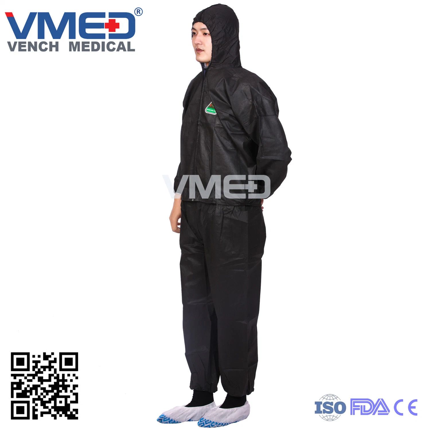 2019 Most Popular Black Disposable Protective Goverall, Disposable SMS Industry/ Laboratory Safety Coverall, Work Clothes for Industry /Laboratory