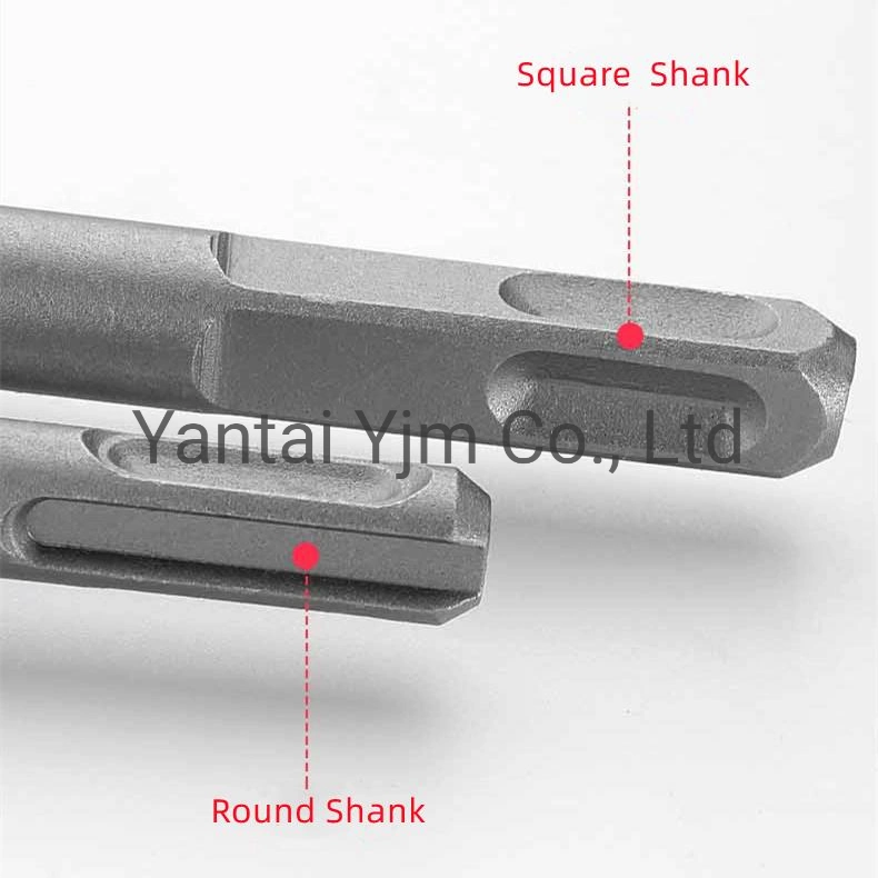 Universal 40CRV Square or Round Shank Percussion Drill Bits, Electric Hammer Drill Bits, Carbide Tipped, Masonry Drill Bit for Percussion, Concrete and Block