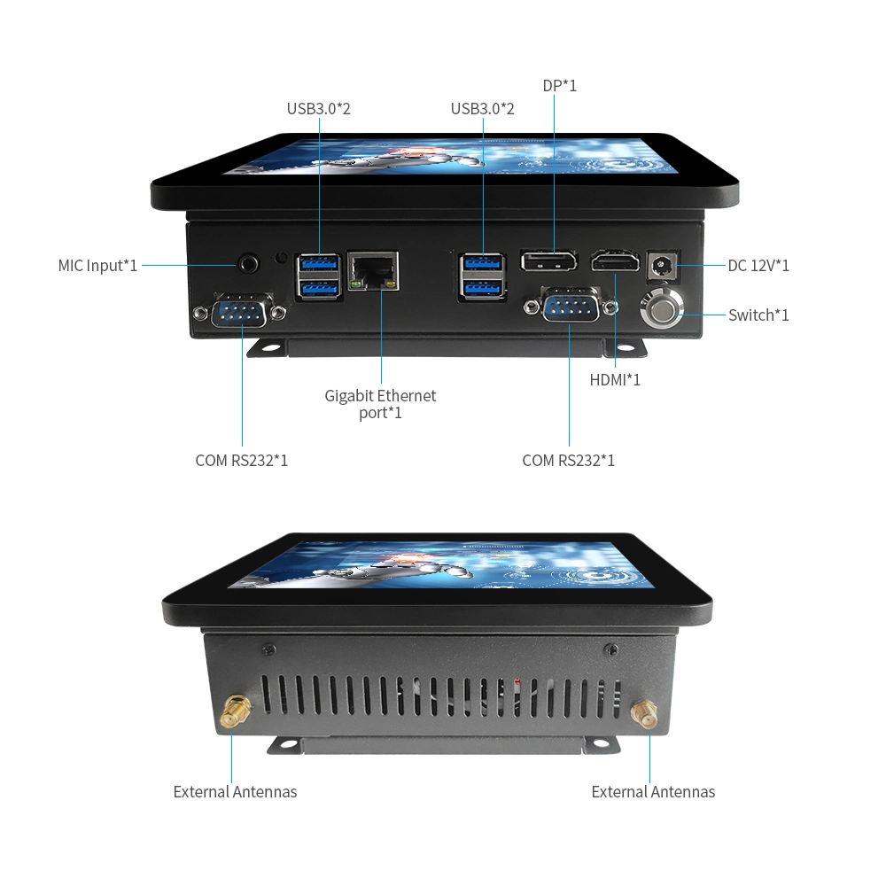 1024*600 16: 9 Tamanho Mini Painel capacitivos de toque de 7 polegadas do PC Industrial do computador