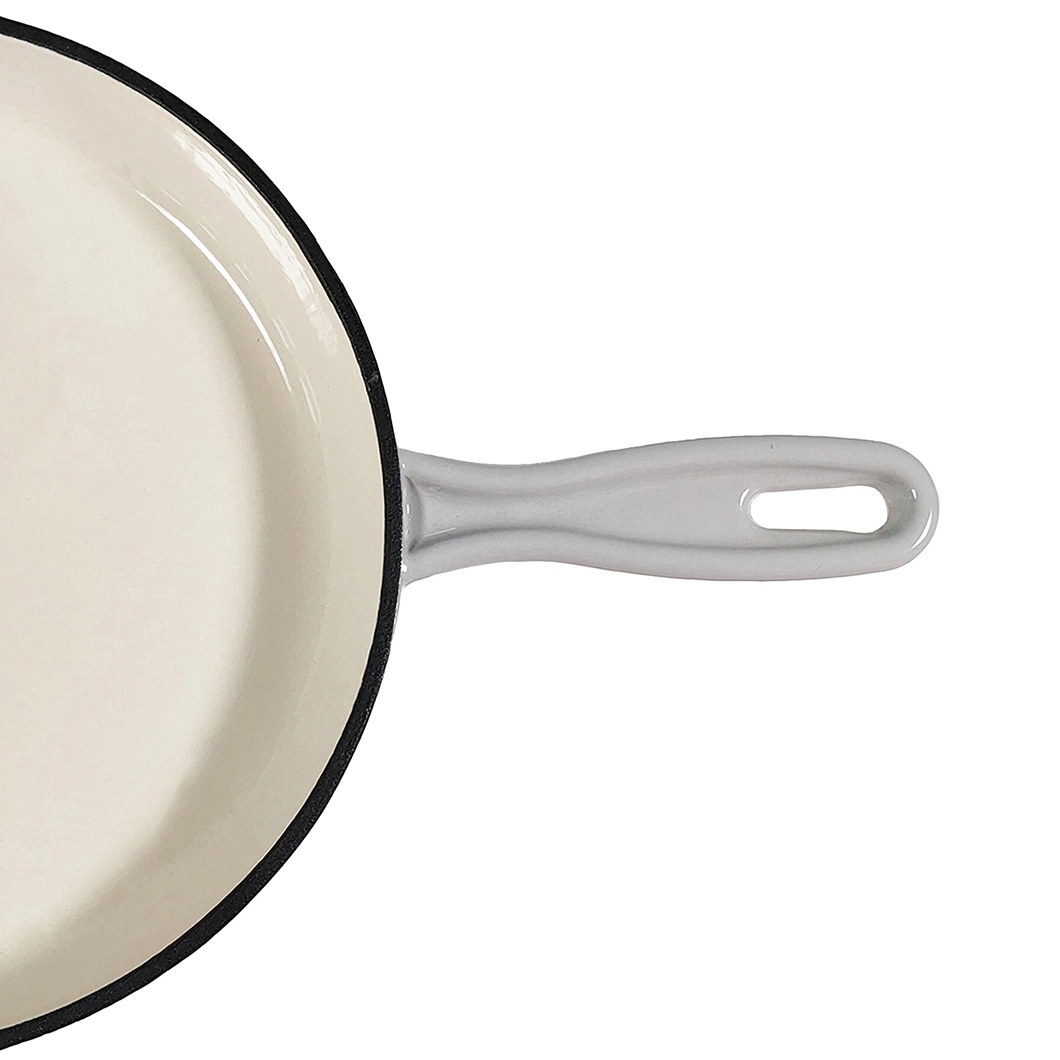 25.5 cm Francia superficial Sartén sartén redonda de cocina utensilios de hierro fundido esmaltado Crepe Pan