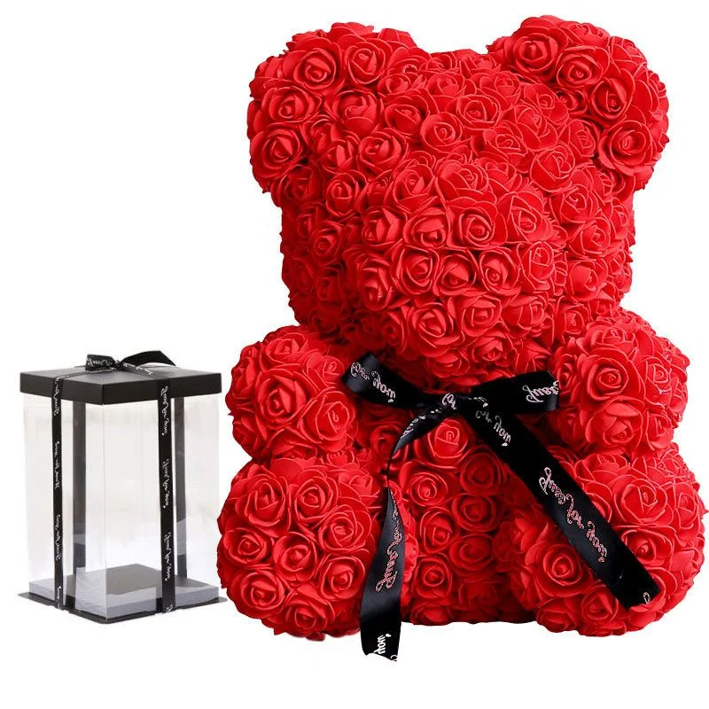 En gros 25 cm Rose Teddy Bear Best Valentines Day Gift