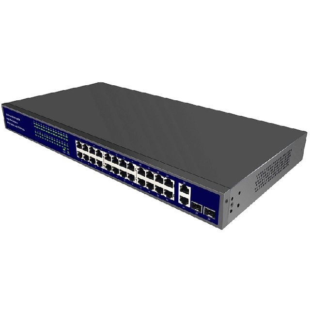 Fibre-Poe-Switch mit 24 Ports und Gigabit-Poe-Ports, CCTV/IP-Kamera/IP-Telefon/Wireless AP mit 400W Poe Leistung