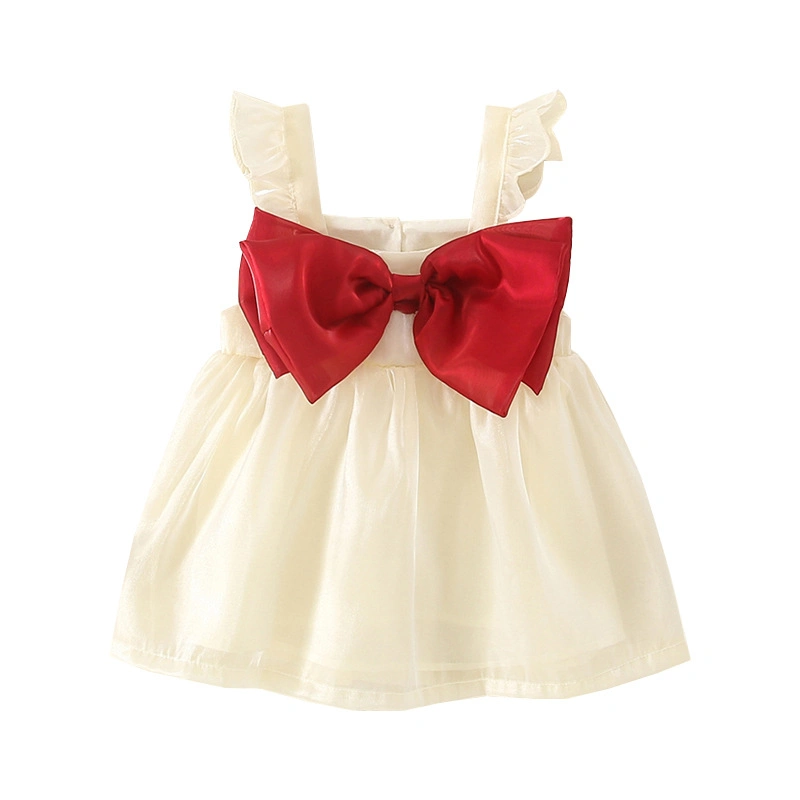 Amben Brand Baby Girls Big Bowknot Cute Princess Style Summer Sleevesless Baby Dress