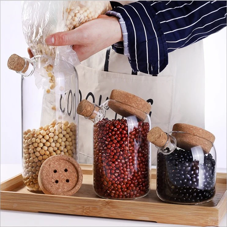 Wholesale/Supplier Dispenser Grain Borosilicate Glass Rice Storage Jar and Container Kitchen Jar Glass