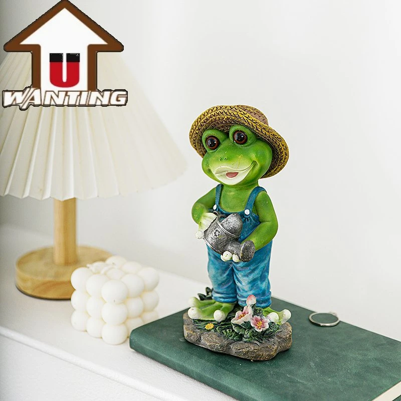 Funny Frog Resin Animal Decor Figurine Ornament Garden Yard Cute Christmas Decor