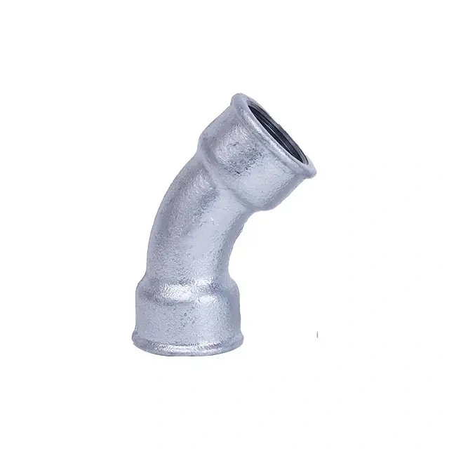 Beaded Baked Galvanized 45 Degree Female Bend with BS Thread in Malleable Iron Pipe Fitting