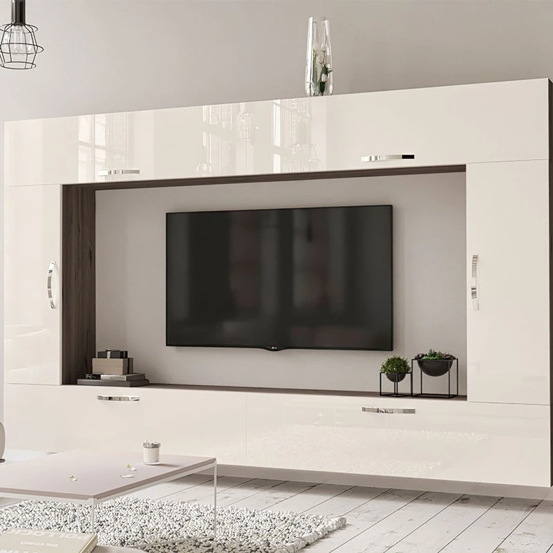 Living Room Furnitures New Design Media Modern Television Wall Solid Wood TV Rack MDF TV Stand TV Cabinet Set