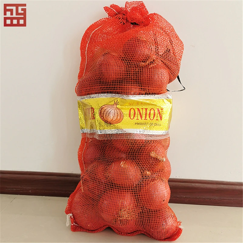 Customized PP / PE Leno Mesh Net Bags Garlic Onion Packaging Mesh Bags