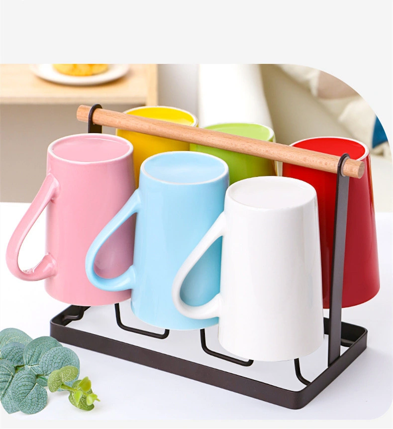 Creative Personality Digital Mug Household Ceramic Mug Small Fresh Mug 6PCS Set