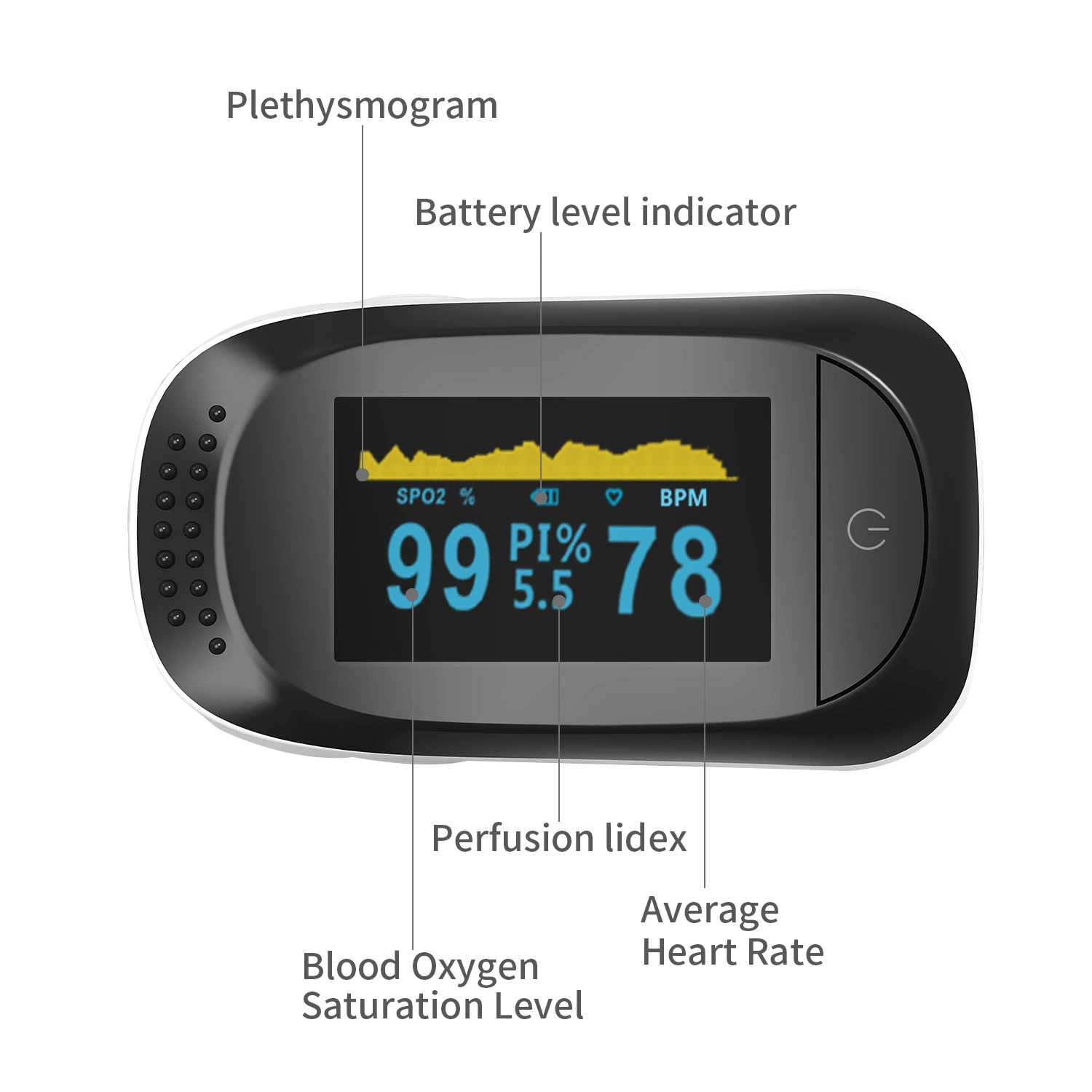 Digital Fingertip Pulse Oximeter TFT OLED LED Screen Oximeter with CE FDA