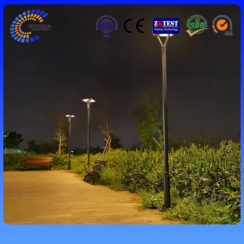 Integrated 80W Solar Garden Lamp with 360° Beam Angle - Lithium Battery